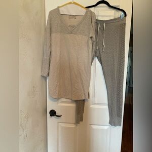Eddie Bauer Pajama Set, Gray, Size Medium